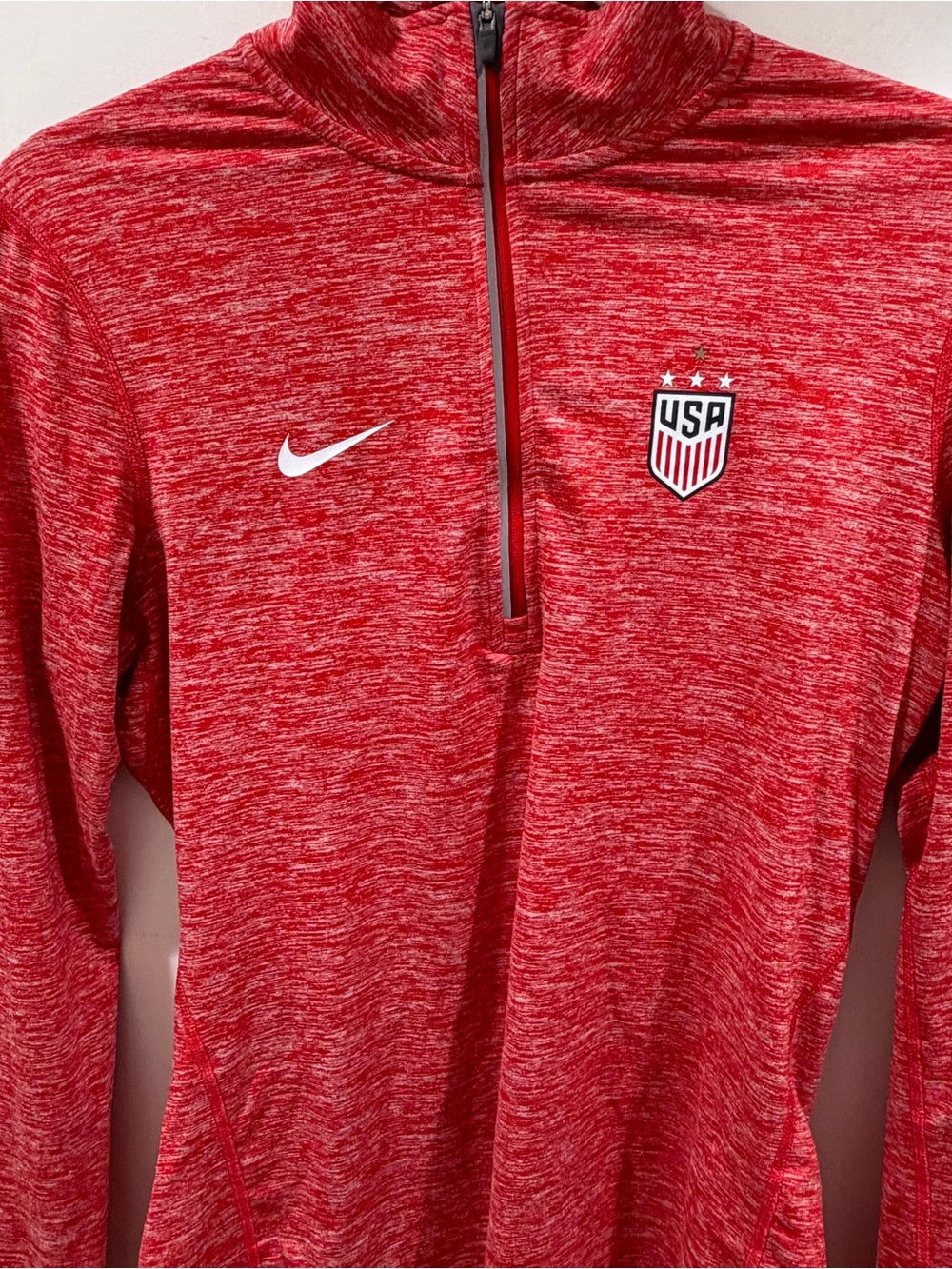 Nike Red Heather USA Quarter-Zip Pullover